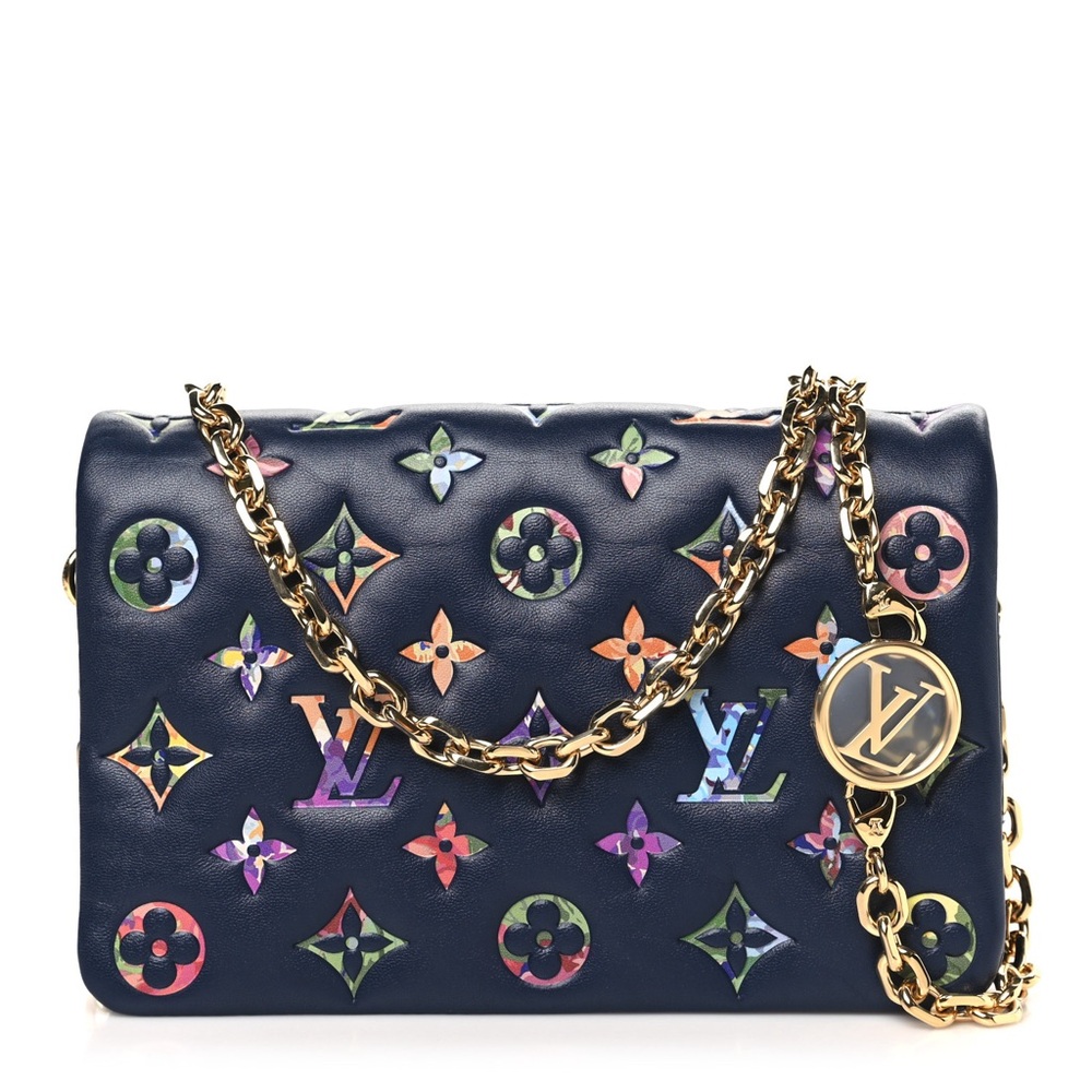Louis Vuitton Multicolor Lambskin Embossed Monogram LV Garden l Coussin Navy - Picture 11 of 17